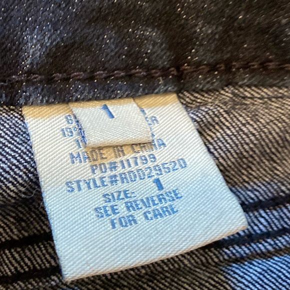 Paris Blues Zip Button Straight Leg/ Skinny Cotton Jeans Black Junior Size 1 - Picture 5 of 8